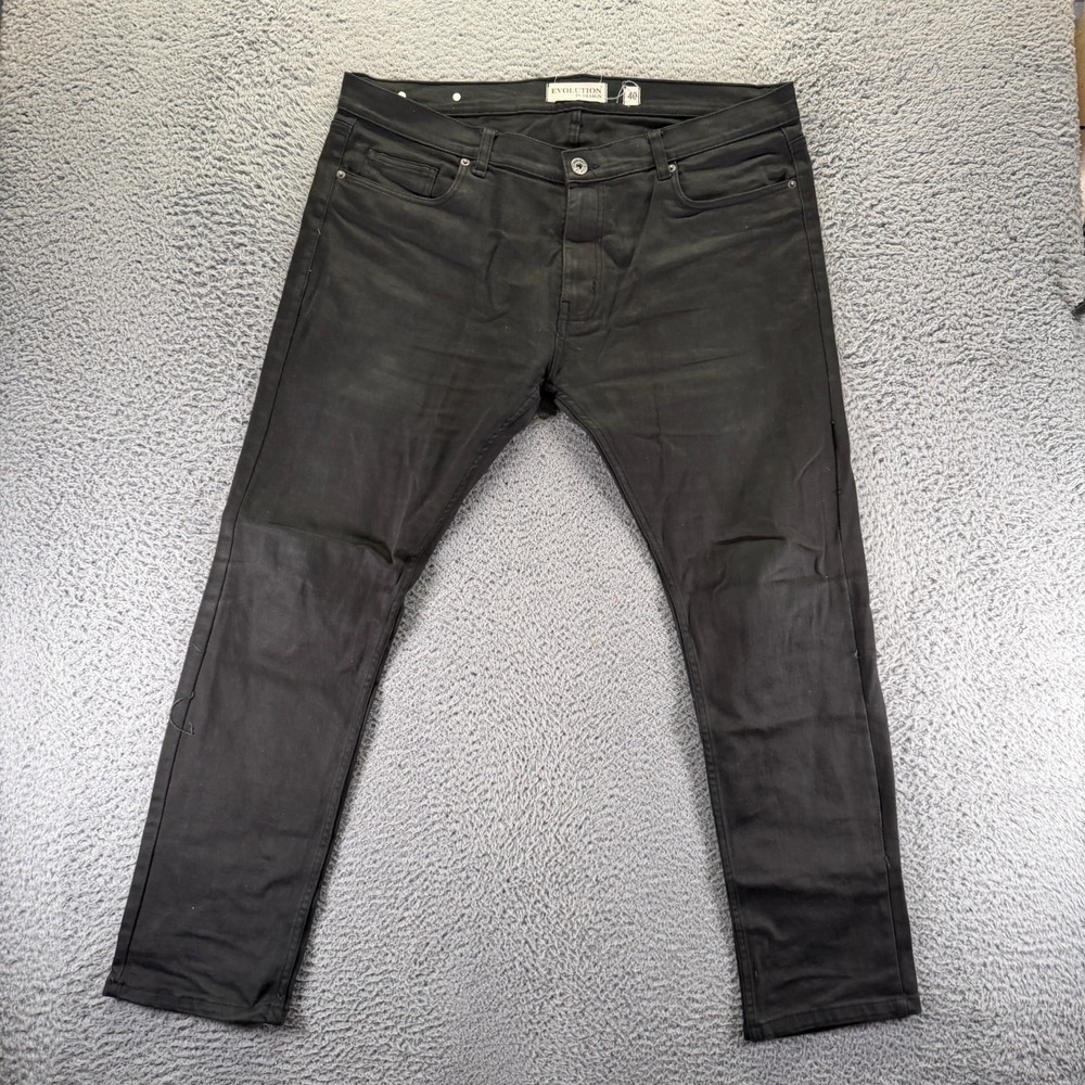Evolution in Design Jeans Men 40x32 Black Cotton Denim Straight Workwear Travel